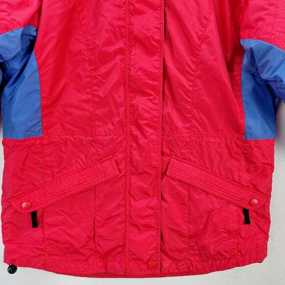 Columbia Women Gizmo Jacket Large Red Blue Colorblock 3 in 1 Winter Ski Coat VTG - Picture 4 of 16
